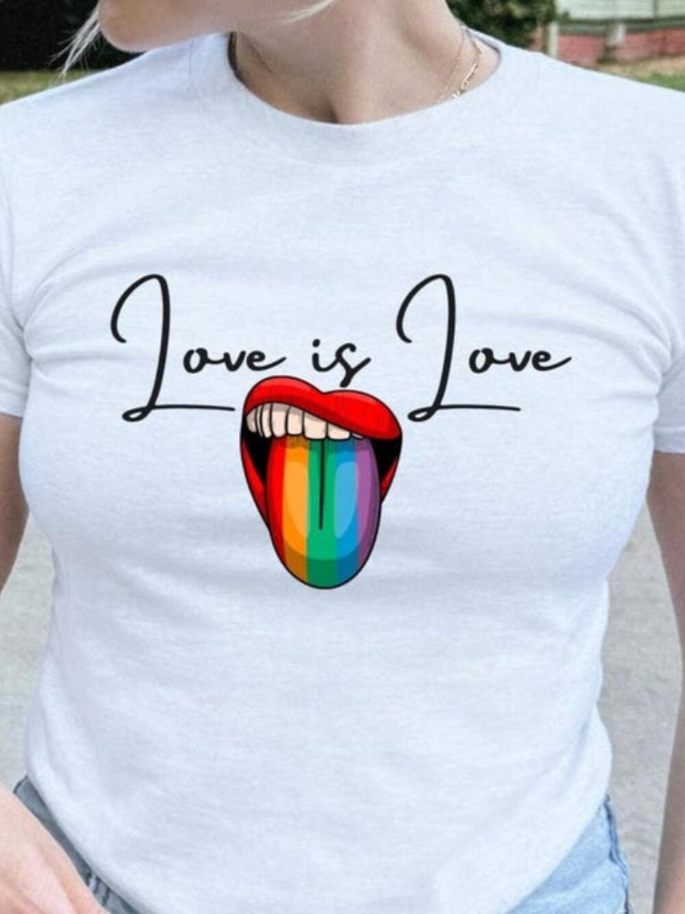 Love Is Love Pride Unisex Tee, LGBT Lip Graphic Tee